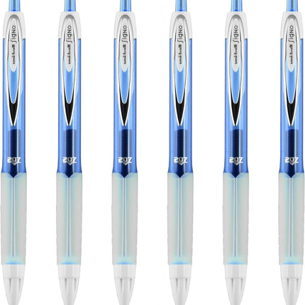 uniball 207 Fashion Retractable Gel Pen, Medium Point (0.7mm), Blue Ink, 6 Pens