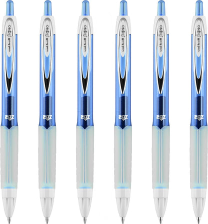 Fashion Retractable Gel Pen, Medium Point (0.7mm), Blue Ink, 6 Pens
