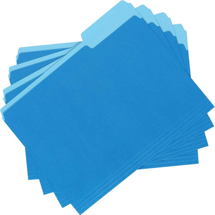 Amazon Basics File Folders for Organization, Letter Size, 1/3 Cut Tab, Sturdy with Tabs for Organizing and Filing, Blue, 36-Pack