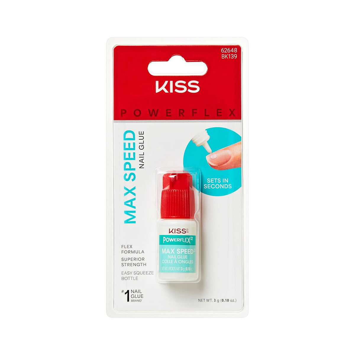 Maximum Speed Nail Glue - Fast Drying Adhesive for Glue-On Nails & Repairs with Nozzle Tip Applicator, Ideal for Tips &