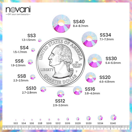 Novani Rhinestones 1440pcs SS20 Glass Rhinestones Crystal Flatback Gemstones for Crafts Nails Makeup Bags and Shoes Decoration（SS20, Crystal AB）
