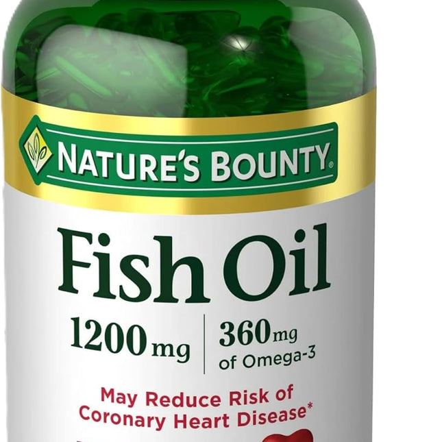 Nature's Bounty Fish Oil Omega-3 1200mg — Heart Health Support, 200 Softgels