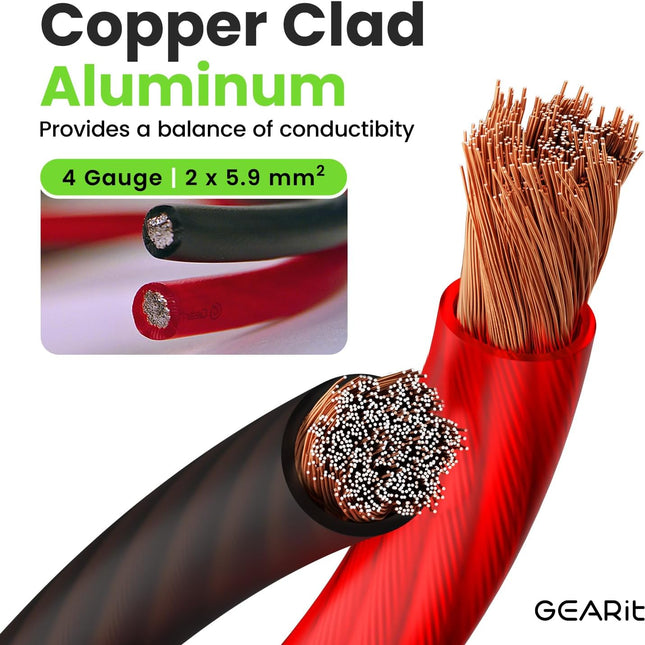 4 Gauge Wire, CCA Electrical Wire Extension Cord for Automotive Power/Ground, Battery Cable, Car Audio - photo 2