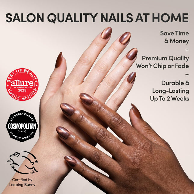 Press On Nails, Short Oval Magnetic, Fake Nails 30pc Nail Kit - photo 2