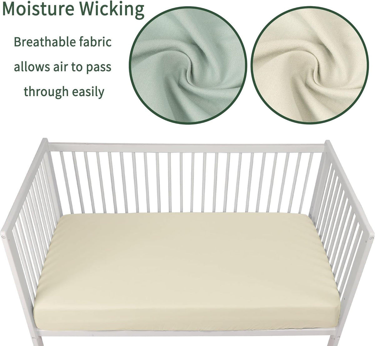 Baby Crib Sheets for Boys Girls, 2 Pack Fitted Crib Sheet for Standard Crib and Toddler Mattress, Soft - photo 3