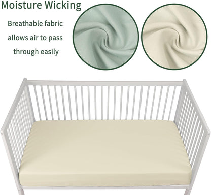 Baby Crib Sheets for Boys Girls, 2 Pack Fitted Crib Sheet for Standard Crib and Toddler Mattress, Soft - photo 3