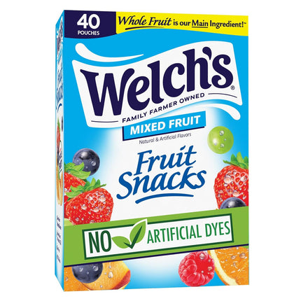 Fruit Snacks, Mixed Fruit, Bulk Pack, Individual Single Serve Bags, 0.8 oz (Pack of 40)