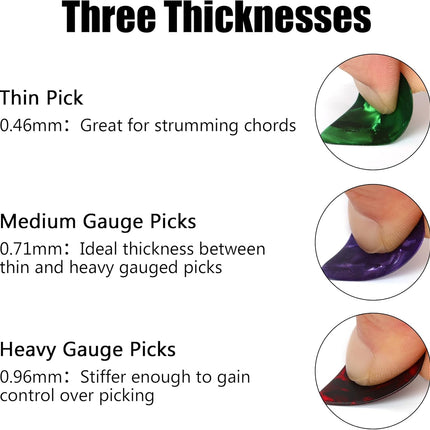Augshy Guitar Picks, 150 Pack Premium Celluloid Guitar Pick Medium Variety Pack for Acoustic Guitar, Electric Guitar, Bass(0.71mm)