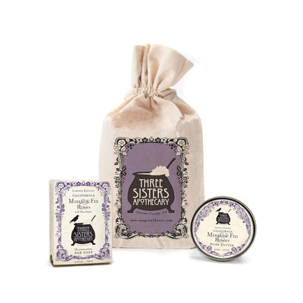 Three SIsters Apothecary Muslin Gift Set - Bar Soap and Body Butter (California Mission Fig)