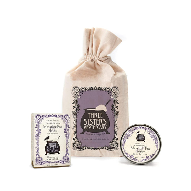 Muslin Gift Set with Bar Soap and Body Butter