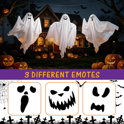 6 Pack Halloween Hanging Tree Ghosts, 27.6 Inch Flying Ghost Decorations