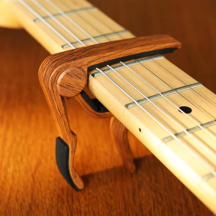 Guitar Capo for Acoustic and Electric Guitars - Rosewood Color with 5 Picks