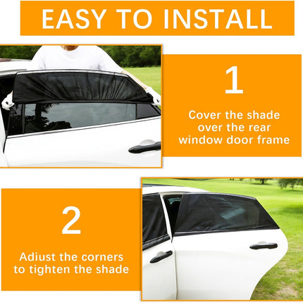 2 Pack Back Car Window Covers Shades Car Side Window Sun Shades,Sunshade for car Window Baby, UV Protection Breathable Spandex Window Covers, Universal Fit Most (99%) of Cars(Medium 39.5"x20")