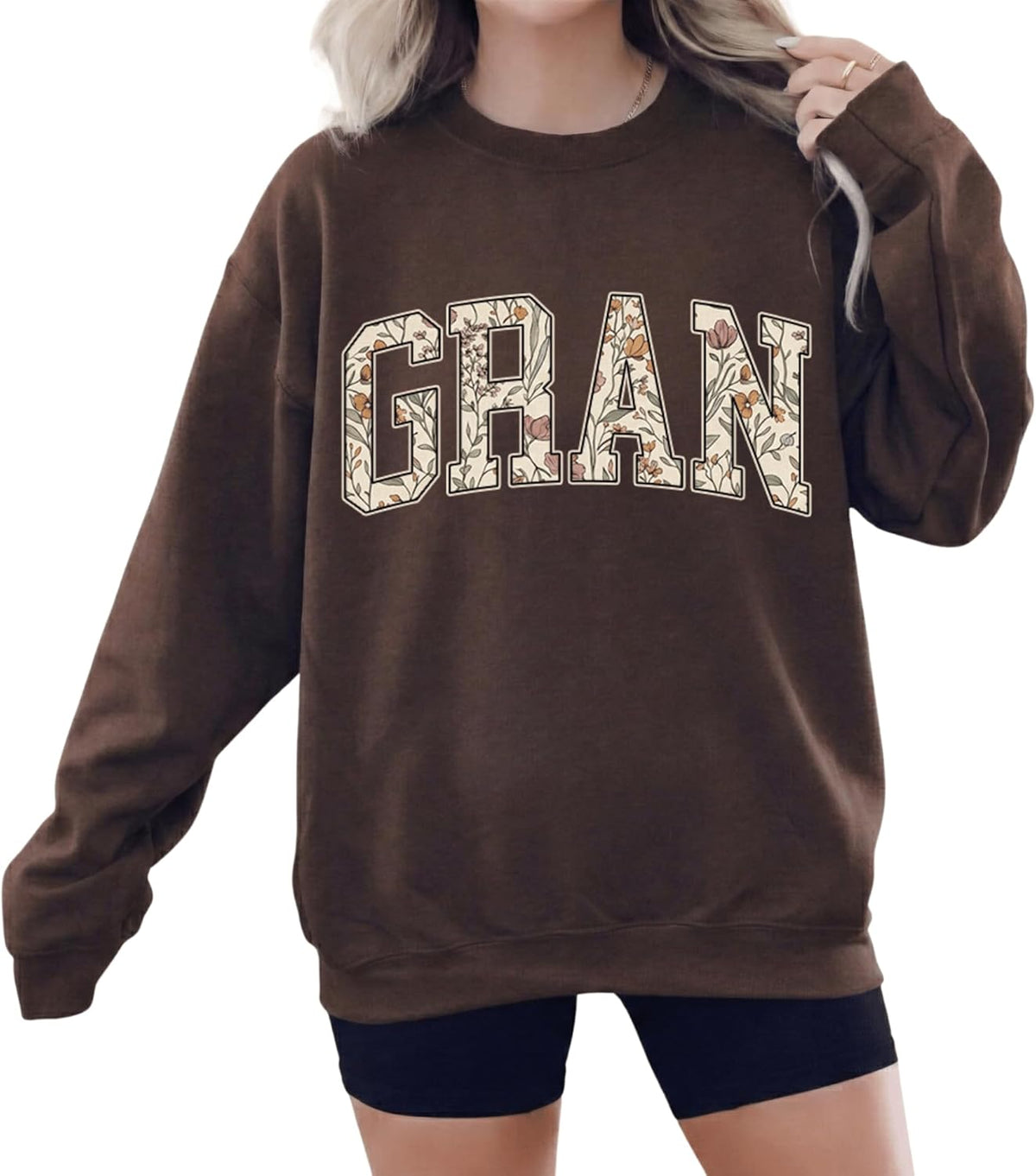 Women's Mama Grandma Auntie Floral Varsity Sweatshirt - photo 5