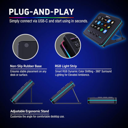 Macro Keypad, Stream Controller Deck Gaming Streaming Shortcut Keyboard, 18 Programmable Keys - photo 4