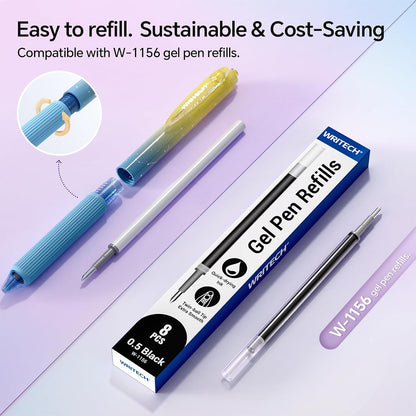 Gel Pens Bold Point: 1.0mm Black Ink Retractable 4ct Smooth Writing with Aesthetic Gradient Color Barrel - photo 5
