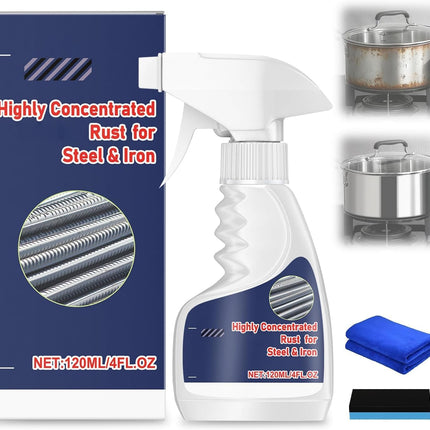 Rust Remover Spray for Metal, Powerful Rust Remover Heavy Duty Metal Cleaner, Multipurpose Rust Stain Remover for Metal, Stainless Steel, Automotive Parts, Fast Acting
