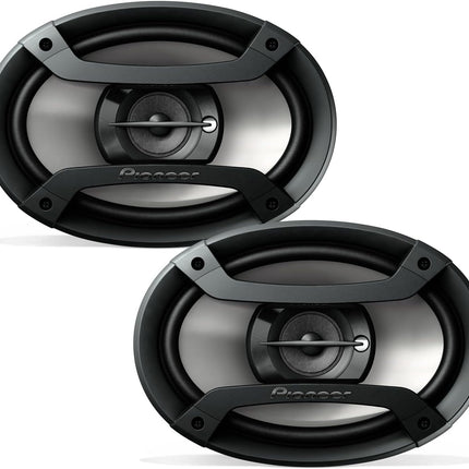 3-Way Coaxial Car Audio Speakers - 6" x 9" Passive Car Speakers (Pair), 230 W Max Power, Black and Silver
