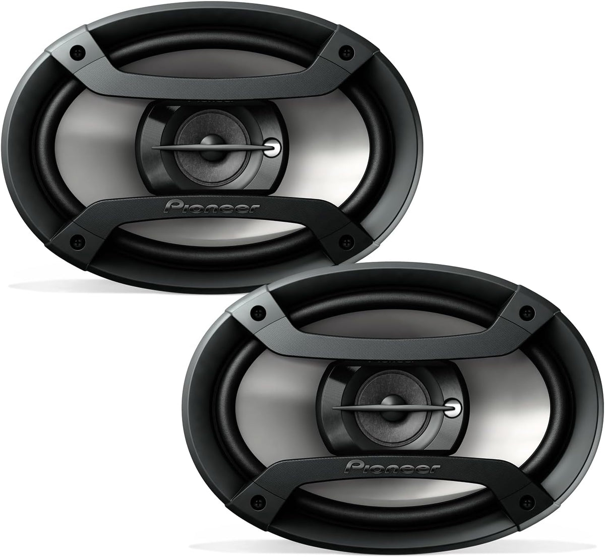 3-Way Coaxial Car Audio Speakers - 6" x 9" Passive Car Speakers (Pair), 230 W Max Power, Black and Silver