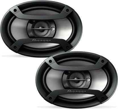 3-Way Coaxial Car Audio Speakers - 6" x 9" Passive Car Speakers (Pair), 230 W Max Power, Black and Silver