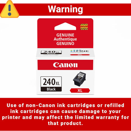 Canon PG-240 XL Genuine Black Ink Cartridge, Compatible with MG2120/3120/4120, MX512/432/472/372/392/522/532/452, MG2220/3220/4220/3520/3620, TS5120