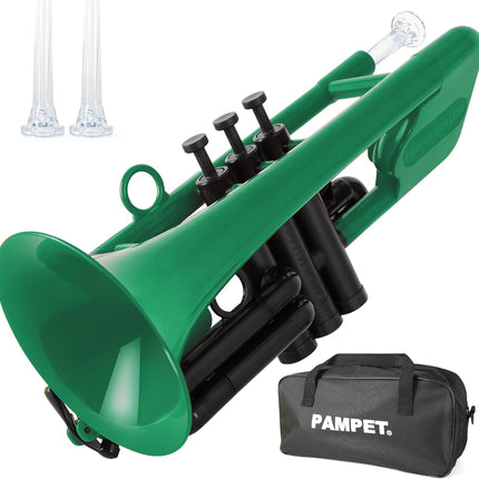 PAMPET SEA LION Professional Plastic Bb Trumpet Set for Student Beginner (Green)