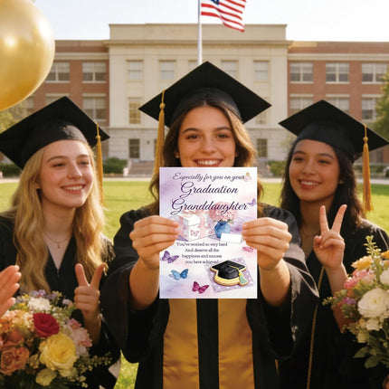 OJsensai Special Granddaughter Graduation Card for her, Congratulations Granddaughter High School & College Graduation Card from Grandma Grandpa