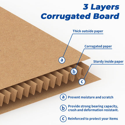 12x12x12 Shipping Boxes 10 Pack, Brown Corrugated Cardboard Boxes with Side-Lock and Pre-Applied Double-Sided Tape, Easy Assemble Packing Mailer Boxes for Small Business Shipping