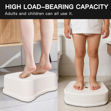 Non-Slip Kids Step Stool–Sturdy Safe Toddler Step Stool for Bathroom Sink,Potty Training, Kitchen & Bedroom,with Soft Anti-Slip– Grey