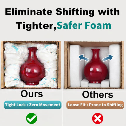 8 Pcs Expanding Packing Foam 13”x15”, Protective Packaging Foam for Shipping Fragile Items, Protects Electronics, PC, Glassware, Pottery & Irregular Shapes