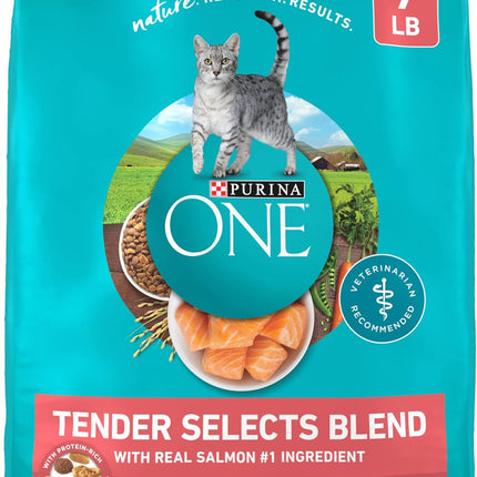 Purina ONE Natural Dry Cat Food, Tender Selects Blend With Real Salmon - 7 lb. Bag
