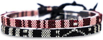 2 Pcs Boho Surfer Bracelets for Women and Men Waterproof and Adjustable Braided Bracelets Set of 2 for Ethnic Hippie