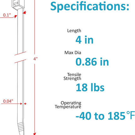 Zip Ties 4 inch (200 Pack), Small Zip Ties with 18 lb Tensile Strength, Black, by Tantti Supply