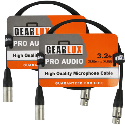 XLR Microphone Cable, Fully Balanced, Male to Female, 25 Feet - 2 Pack