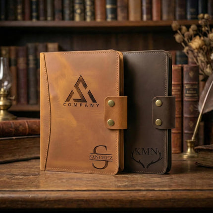 Personalized Leather Portfolio for Men, Women - Custom Business & Organizer A4 A5 Document Binder, Journal for Coworker, Employee, Gift for Him, Her, Students, Graduation, Mother’s Day, Office Gifts