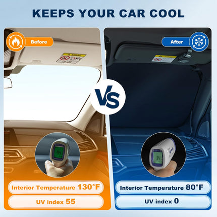 Windshield Sun Shade Custom Fit Volvo XC40 2019-2026 Foldable Sunshade Double Layer Windshield Cover Window Shade Sun Protector Sun Visor Accessories