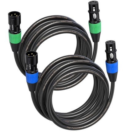 XLR Cables, Microphone Cables 25ft 6 Pack Male to Female 3 Pins