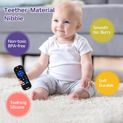 Silicone Teething Toys for Babies 0-6 Months, Teethers for Babies 6-12 Months, Remote Teether for Baby - photo 3