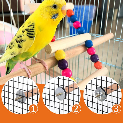 5PCS Parakeet Perches Wooden Bird Perches Bird-Perches for Cage Wood Perch with Different Widths Bird-Cage Toys Birds Cage Accessories for Macaws, Small Parakeets, Conures, Budgies, Finches