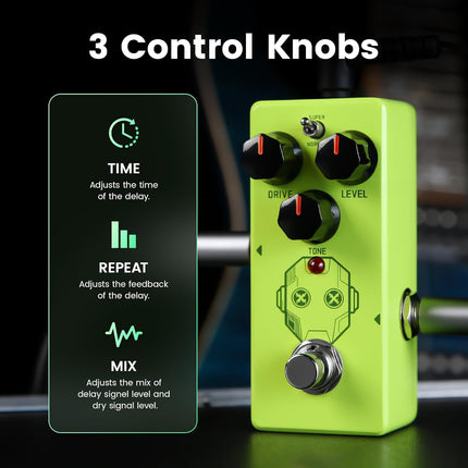 SORAN JOD-01 Super Drive Overdrive Mini Pedal for Electric Guitar, Two Selectable Modes, Analog Overdrive Pedal, Classic Green Overdrive Circuit with Super Mode Boost, True Bypass for Pedal Board