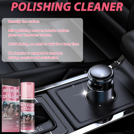 2PCS Polishing Cleaner Car Interior, 2026 Upgrade Car Interior Cleaner Spray, All Purpose Car Interior Detailer Cleaner for Dashboards, Seats, Leather, Plastic
