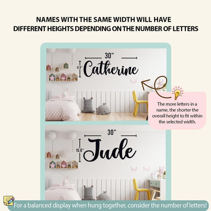 Personalized Name Sign for Nursery - Custom Wooden Name Signs for Kids Room, Personalized Nursery Name Sign - Perfect Baby Room Decor, Wall Name Decoration & Wedding signs, Family Name Signs