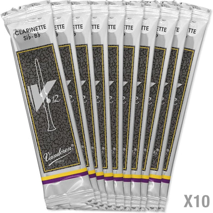 Vandoren CR1925 Bb Clarinet V.12 Reeds Strength 2.5; Box of 10