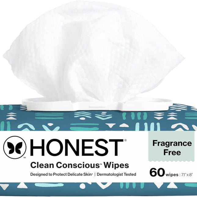 Hypoallergenic Multi-Use Baby Wipes for Sensitive Baby Skin, Balance Blues, 60 Count