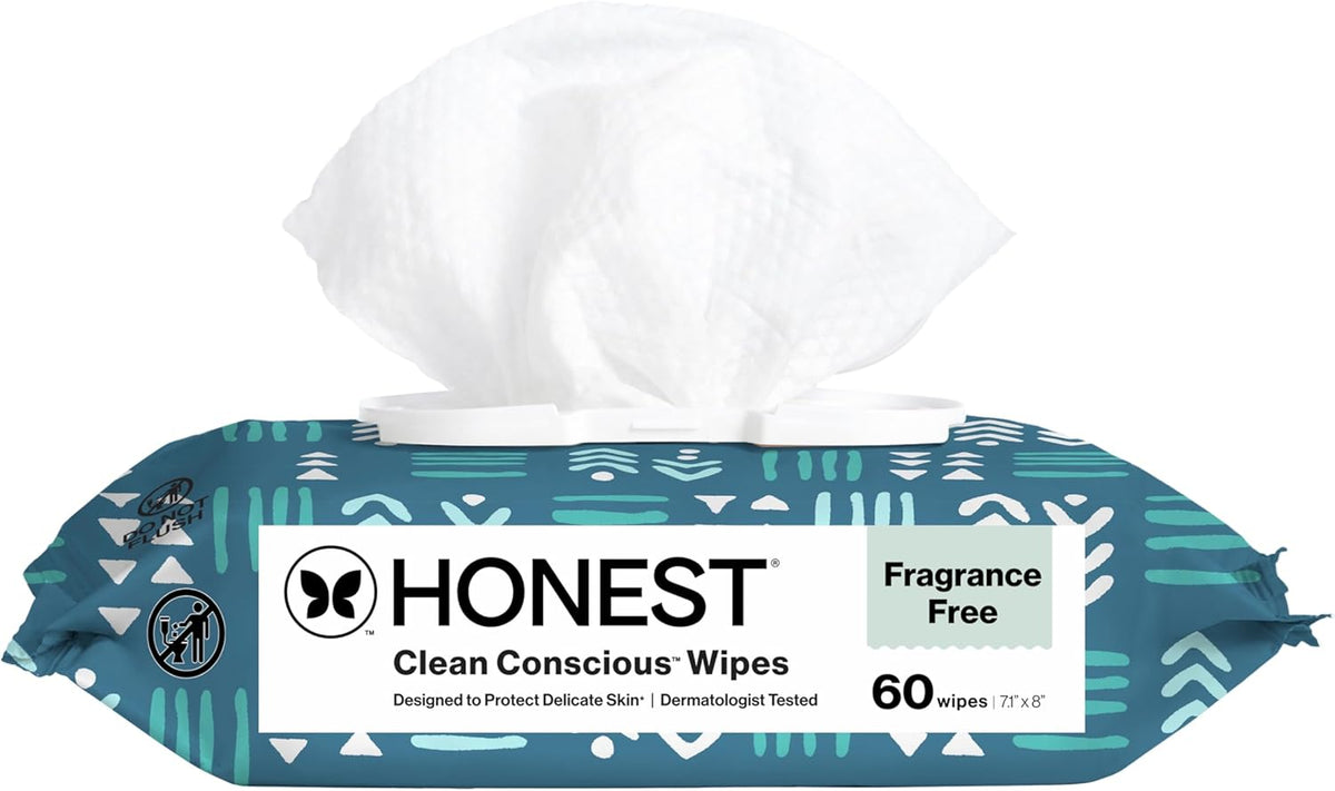 Hypoallergenic Multi-Use Baby Wipes for Sensitive Baby Skin, Balance Blues, 60 Count
