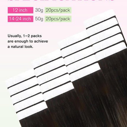 YoungSee 18 Inch Tape in Extensions Human Hair Brown Balayage Tape in Hair Extensions Human Hair Dark Brown Ombre Ash Browns Tapes-in Extension Remy Hair Extension Tape-in for Daily Use 20pcs 50g