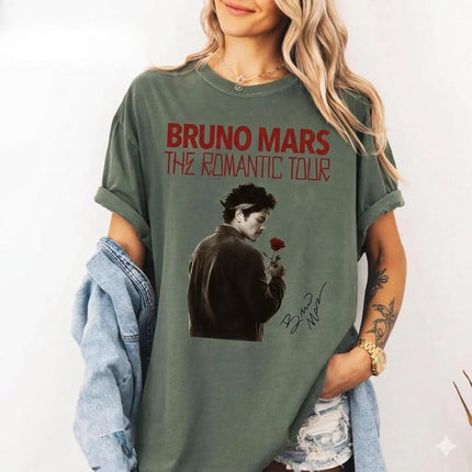 Handmade Bruno The Romantic Tour T-Shirt, Memorabilia Best Friend Matching Tee, Concert Merch 2026 Multicolor Unisex