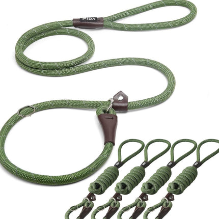 Durable Slip Lead Dog Leash, 6 FT x 1/2" Dog Training Leash, Black