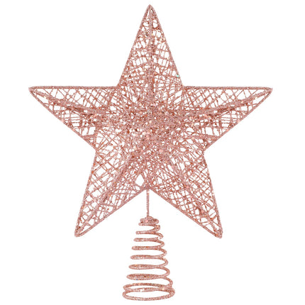 Christmas Tree Toppers Xmas Glitter Gold Hollow Star Treetop Topper