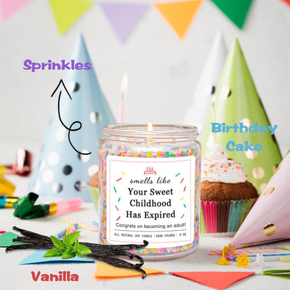 18th Birthday Vanilla Birthday Cake Scented Candle for Girls - photo 2
